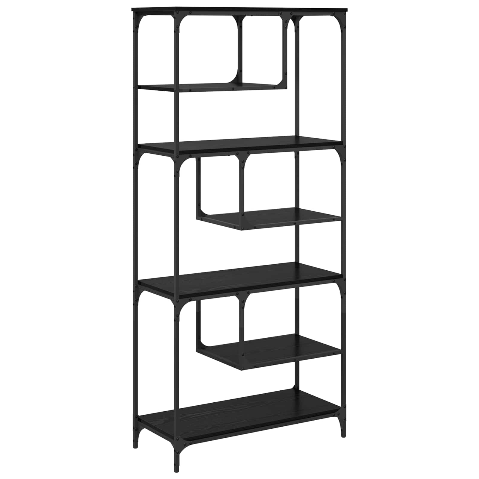 Libreria Rovere nero 81 x 36 x 176 cm Legno multistrato | homemem39