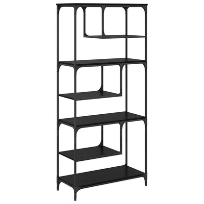 Libreria Rovere nero 81 x 36 x 176 cm Legno multistrato | homemem39