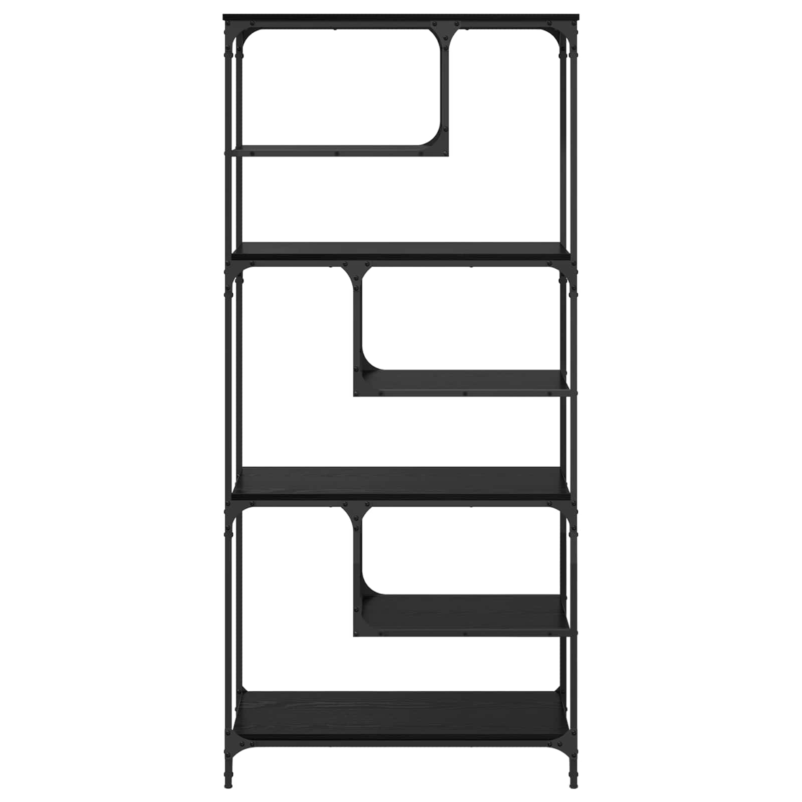 Libreria Rovere nero 81 x 36 x 176 cm Legno multistrato | homemem39