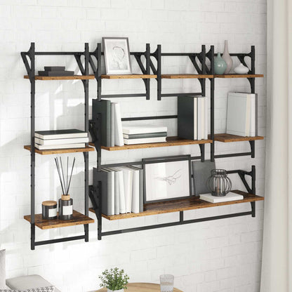 Set mensole da parete 6 pcs Legno vecchio 100 x 25 x 30 cm | homemem39