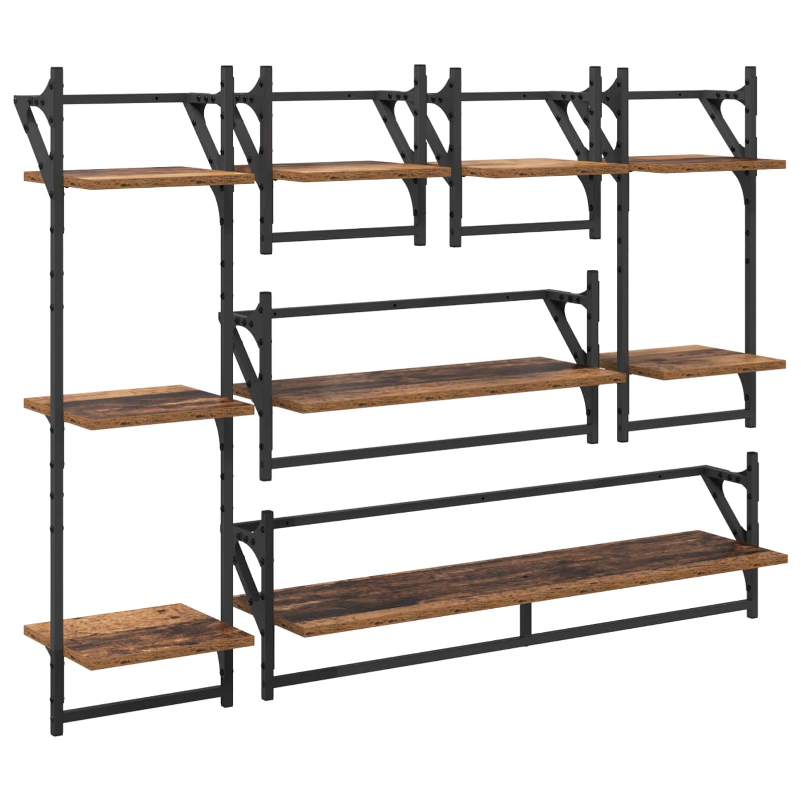 Set mensole da parete 6 pcs Legno vecchio 100 x 25 x 30 cm | homemem39