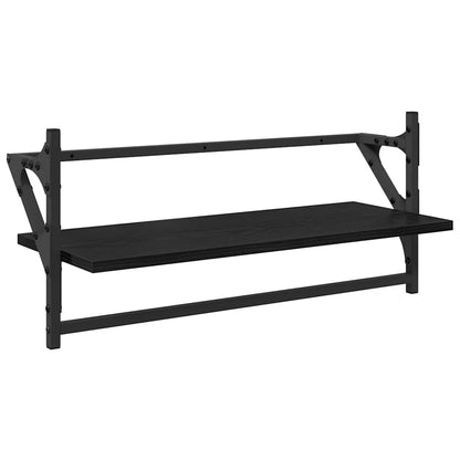 Set mensole da parete 6 pcs Rovere Nero 100 x 25 x 30 cm