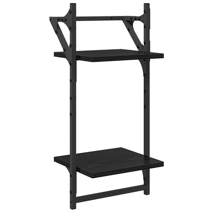 Set mensole da parete 6 pcs Rovere Nero 100 x 25 x 30 cm