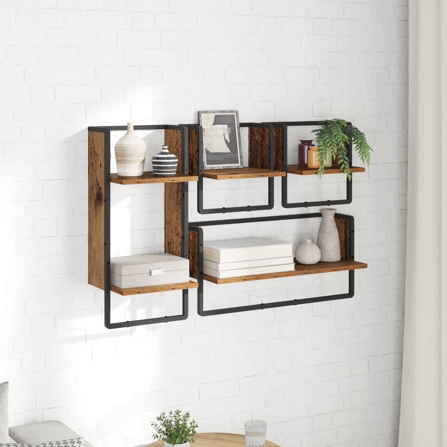 Set mensole da parete 4 pcs Legno vecchio 65 x 25 x 30 cm | homemem39