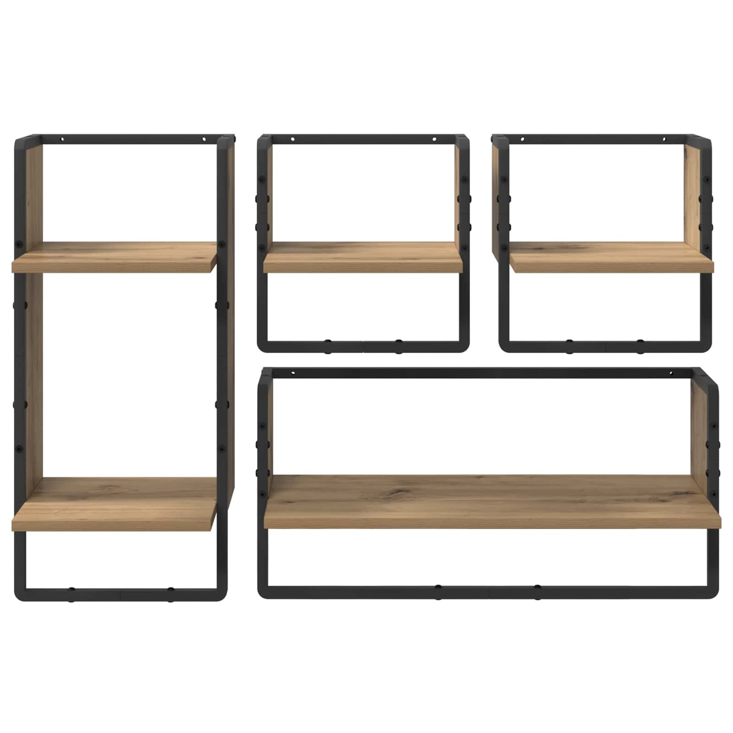Set mensole da parete A parete 4 pcs Rovere artigianale | homemem39