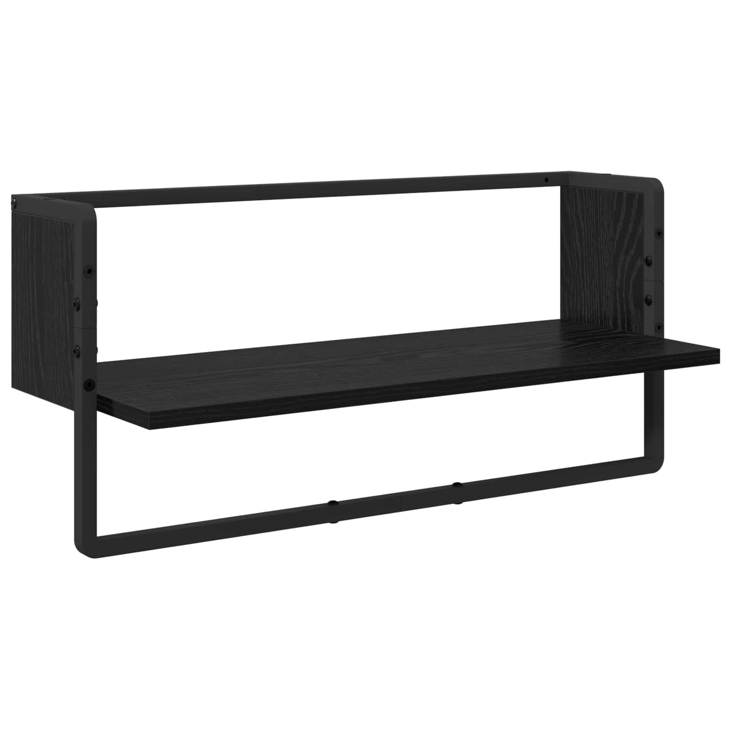 Set mensole da parete 4 pcs Rovere Nero 65 x 25 x 30 cm | homemem39