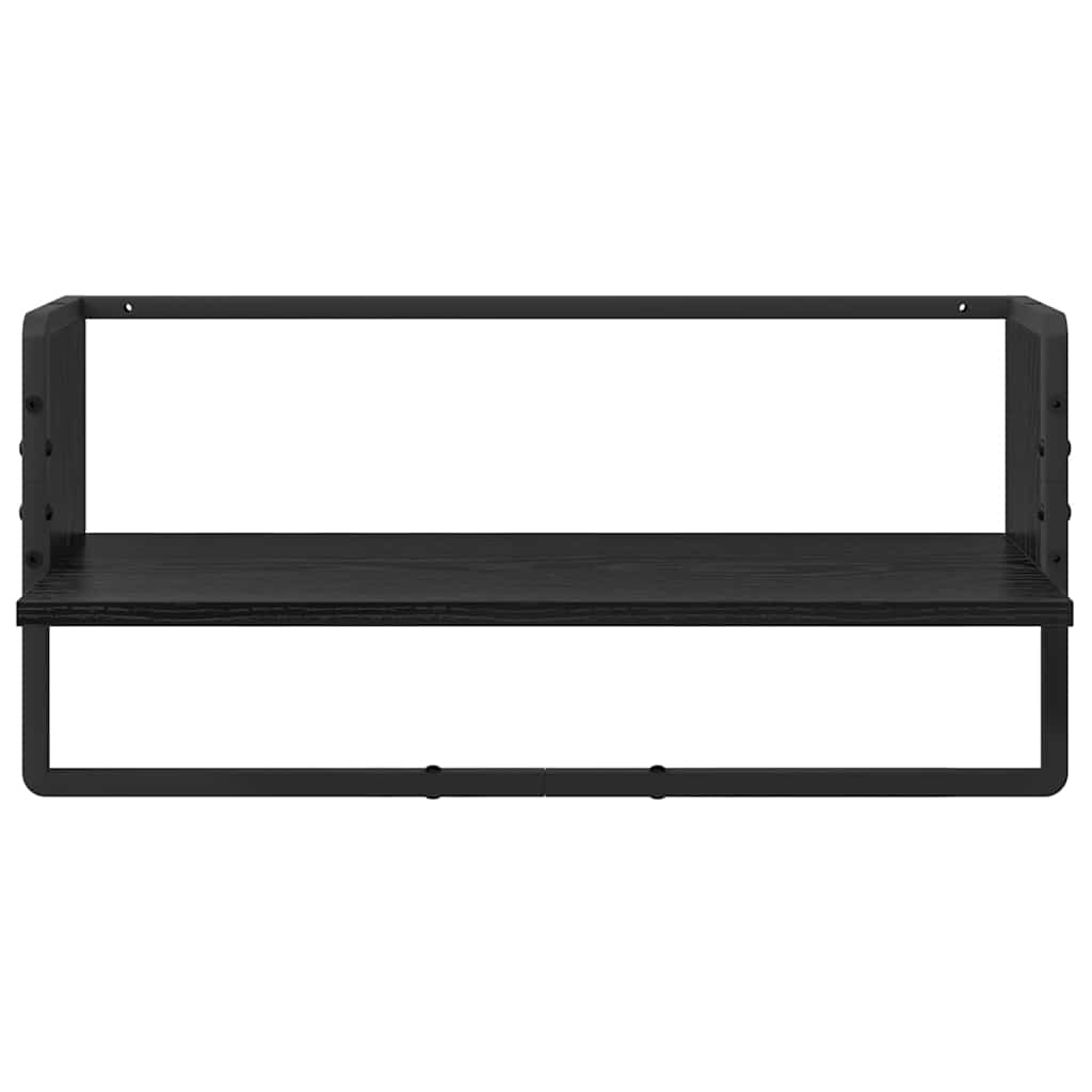 Set mensole da parete 4 pcs Rovere Nero 65 x 25 x 30 cm