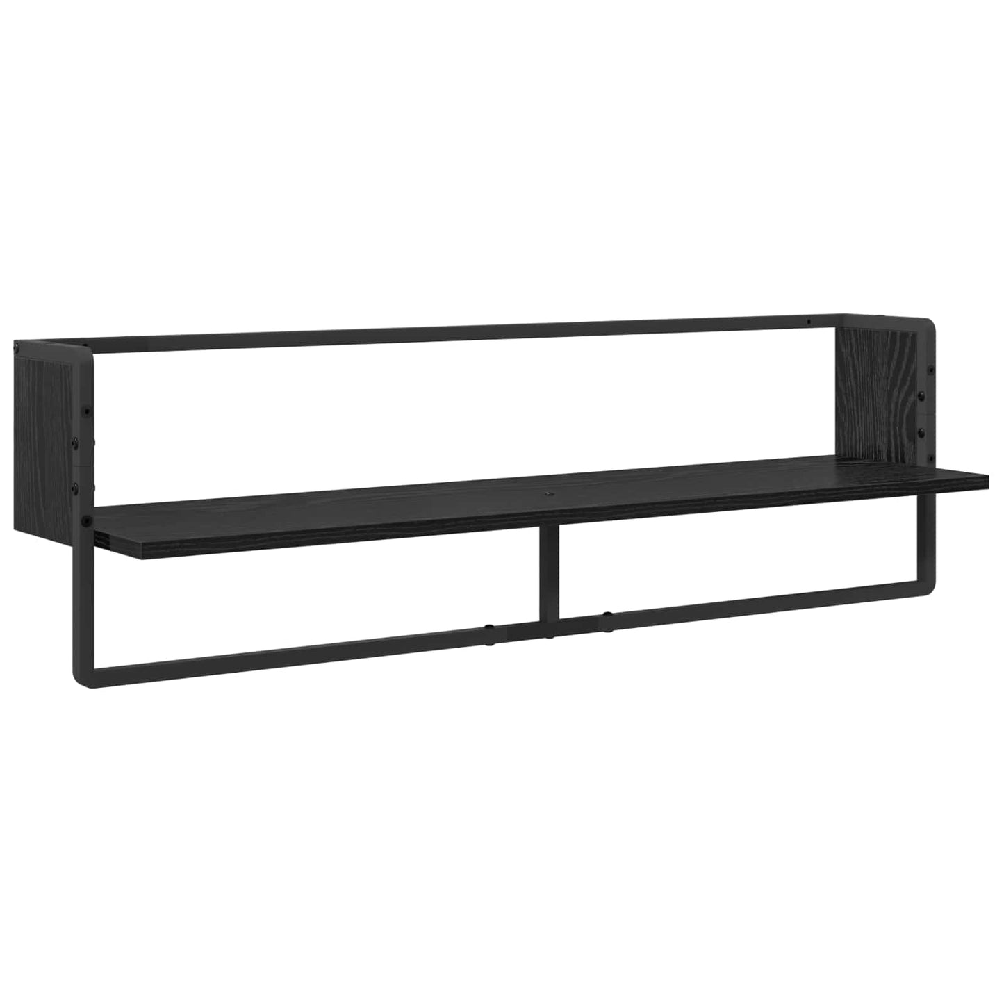 Set mensole da parete 6 pcs Rovere Nero 100 x 25 x 30 cm | homemem39