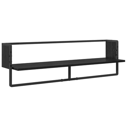 Set mensole da parete 6 pcs Rovere Nero 100 x 25 x 30 cm | homemem39