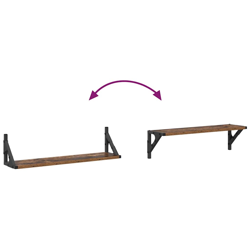 Scaffali da parete 2 pcs Legno vecchio 60 x 15 x 15,5 cm