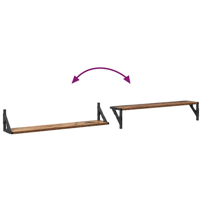 Scaffali da parete 2 pcs Legno vecchio 80 x 15 x 15,5 cm