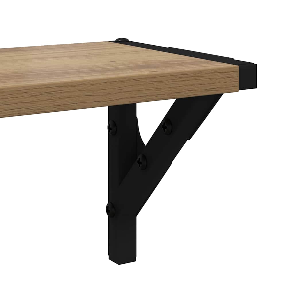 Scaffali da parete 2 pcs Rovere artigianale 80 x 15 x 15,5 cm