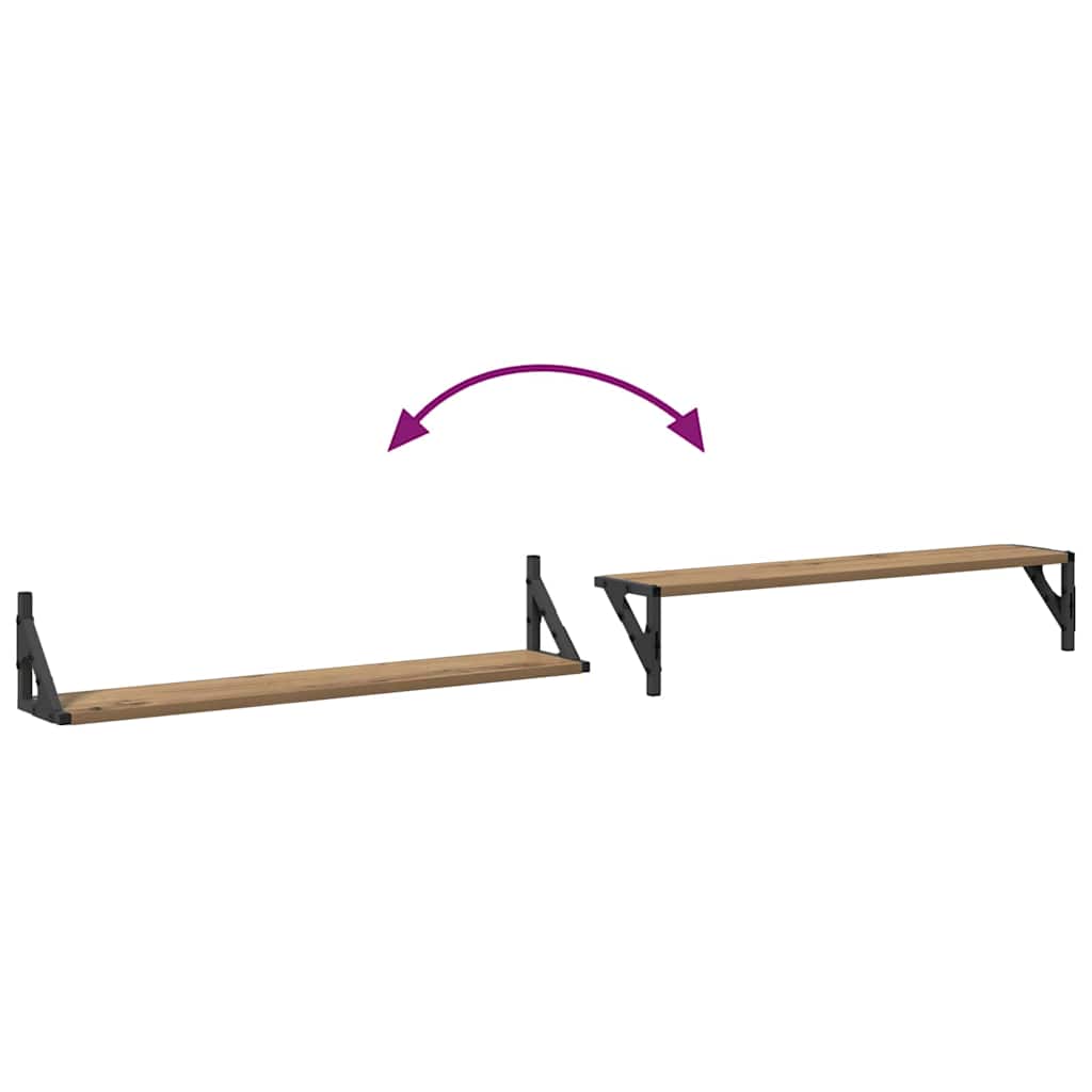 Scaffali da parete 2 pcs Rovere artigianale 80 x 15 x 15,5 cm