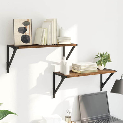 Scaffali da parete 2 pcs Legno vecchio 60 x 25 x 25,5 cm