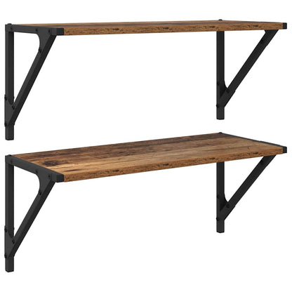 Scaffali da parete 2 pcs Legno vecchio 60 x 25 x 25,5 cm