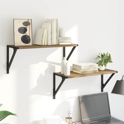 Scaffali da parete 2 pcs Rovere artigianale 60 x 25 x 25,5 cm