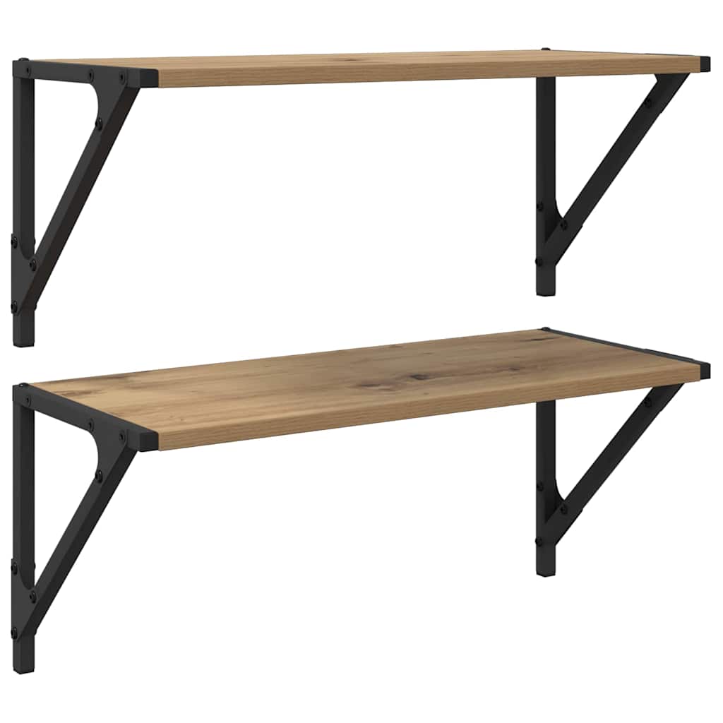 Scaffali da parete 2 pcs Rovere artigianale 60 x 25 x 25,5 cm