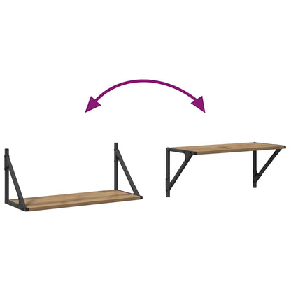 Scaffali da parete 2 pcs Rovere artigianale 60 x 25 x 25,5 cm