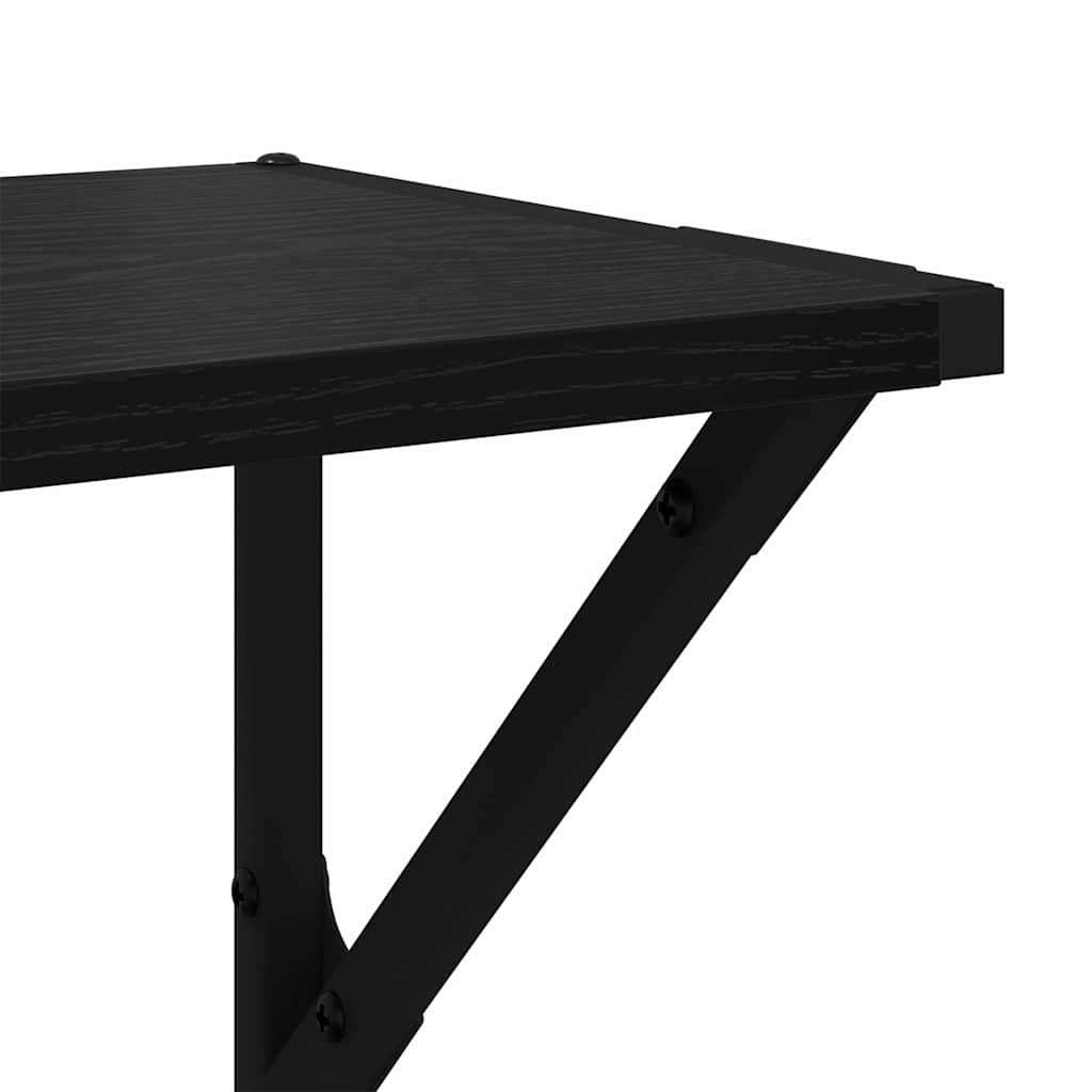 Scaffali da parete 2 pcs Rovere Nero 60 x 25 x 25,5 cm