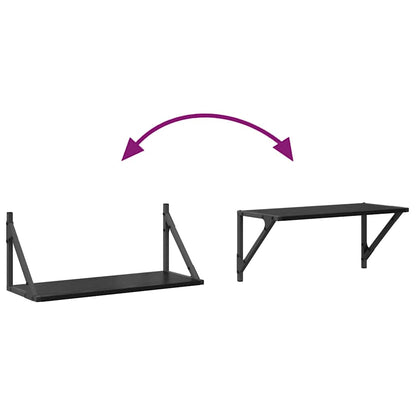 Scaffali da parete 2 pcs Rovere Nero 60 x 25 x 25,5 cm