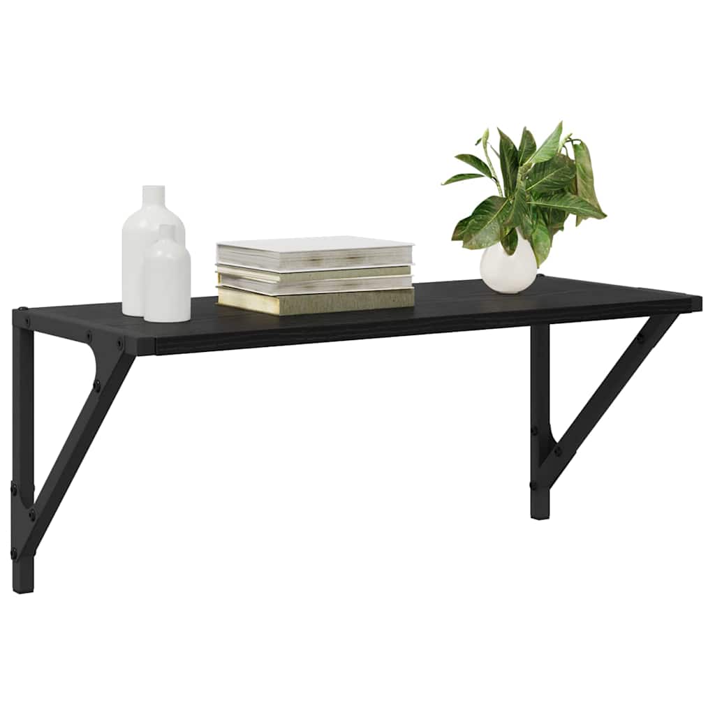 Scaffali da parete 2 pcs Rovere Nero 60 x 25 x 25,5 cm