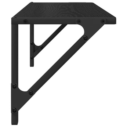 Scaffali da parete 2 pcs Rovere Nero 60 x 25 x 25,5 cm