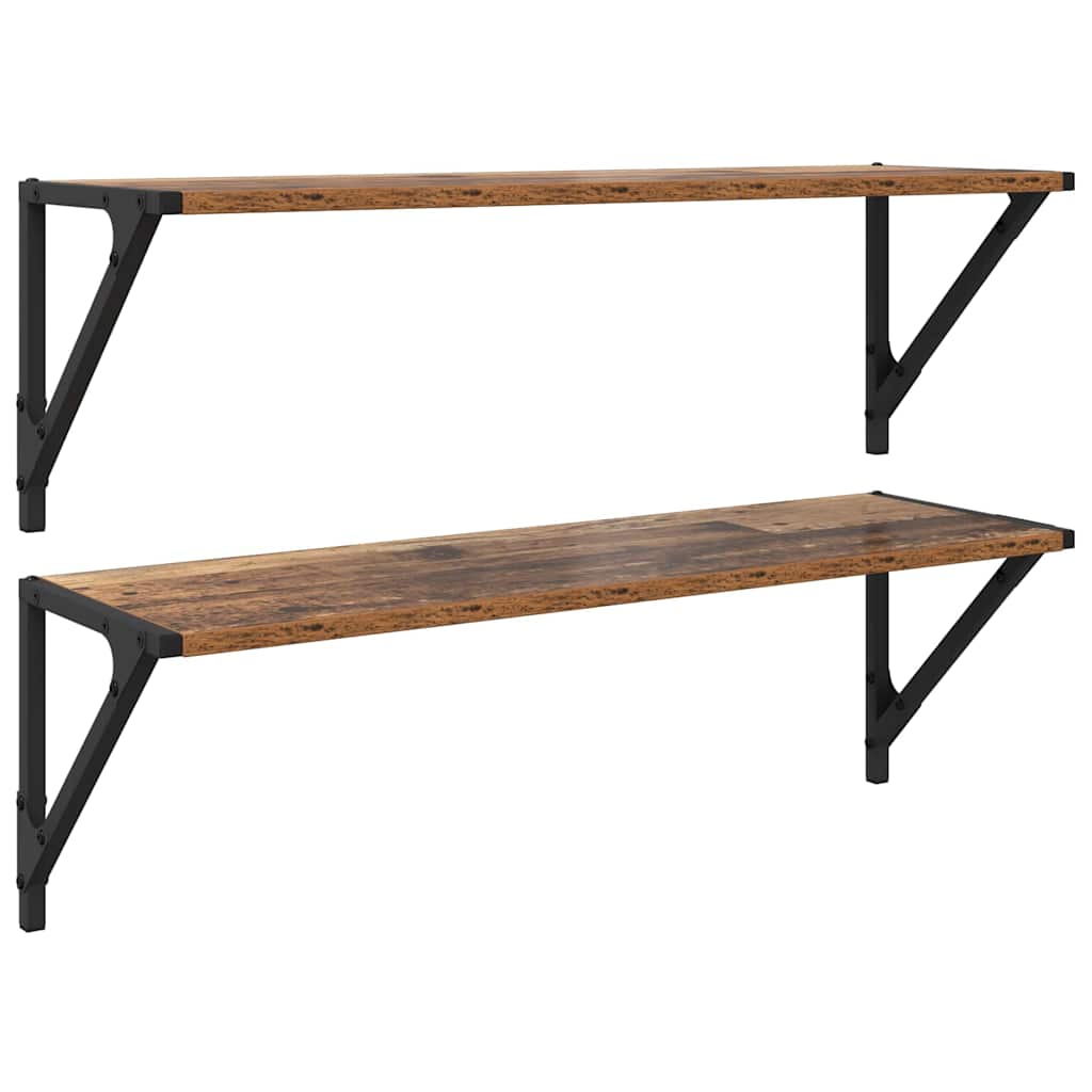 Scaffali da parete 2 pcs Legno vecchio 80 x 25 x 25,5 cm