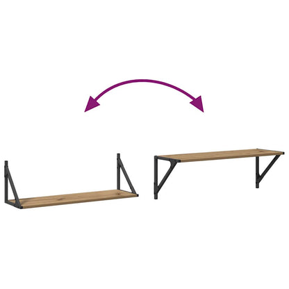 Scaffali da parete 2 pcs Rovere artigianale 80 x 25 x 25,5 cm