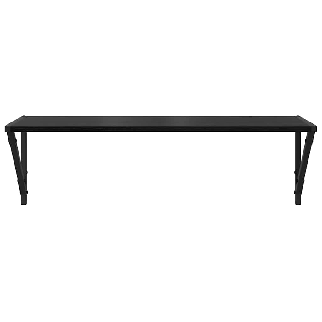 Scaffali da parete 2 pcs Rovere Nero 80 x 25 x 25,5 cm