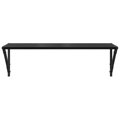 Scaffali da parete 2 pcs Rovere Nero 80 x 25 x 25,5 cm
