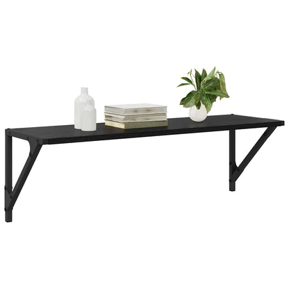 Scaffali da parete 2 pcs Rovere Nero 80 x 25 x 25,5 cm