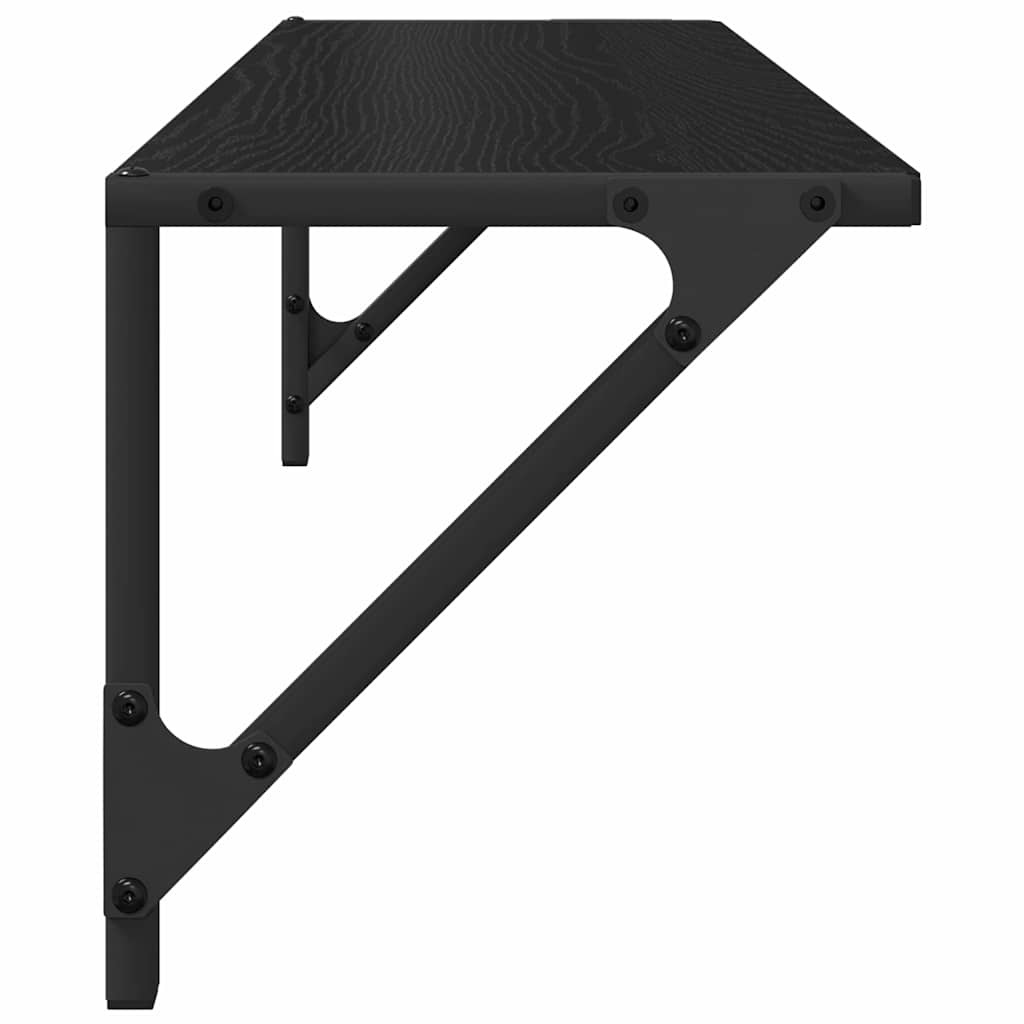 Scaffali da parete 2 pcs Rovere Nero 80 x 25 x 25,5 cm