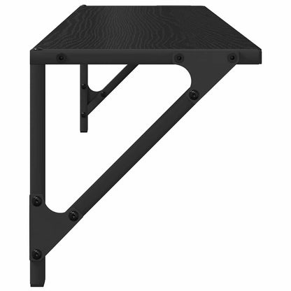 Scaffali da parete 2 pcs Rovere Nero 80 x 25 x 25,5 cm