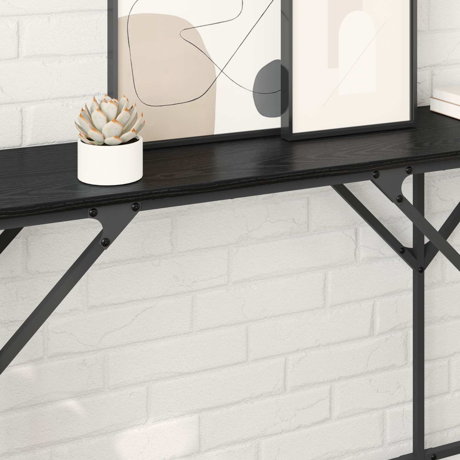 Tavolo consolle Rovere Nero 180 x 30 x 75 cm Legno multistrato | homemem39
