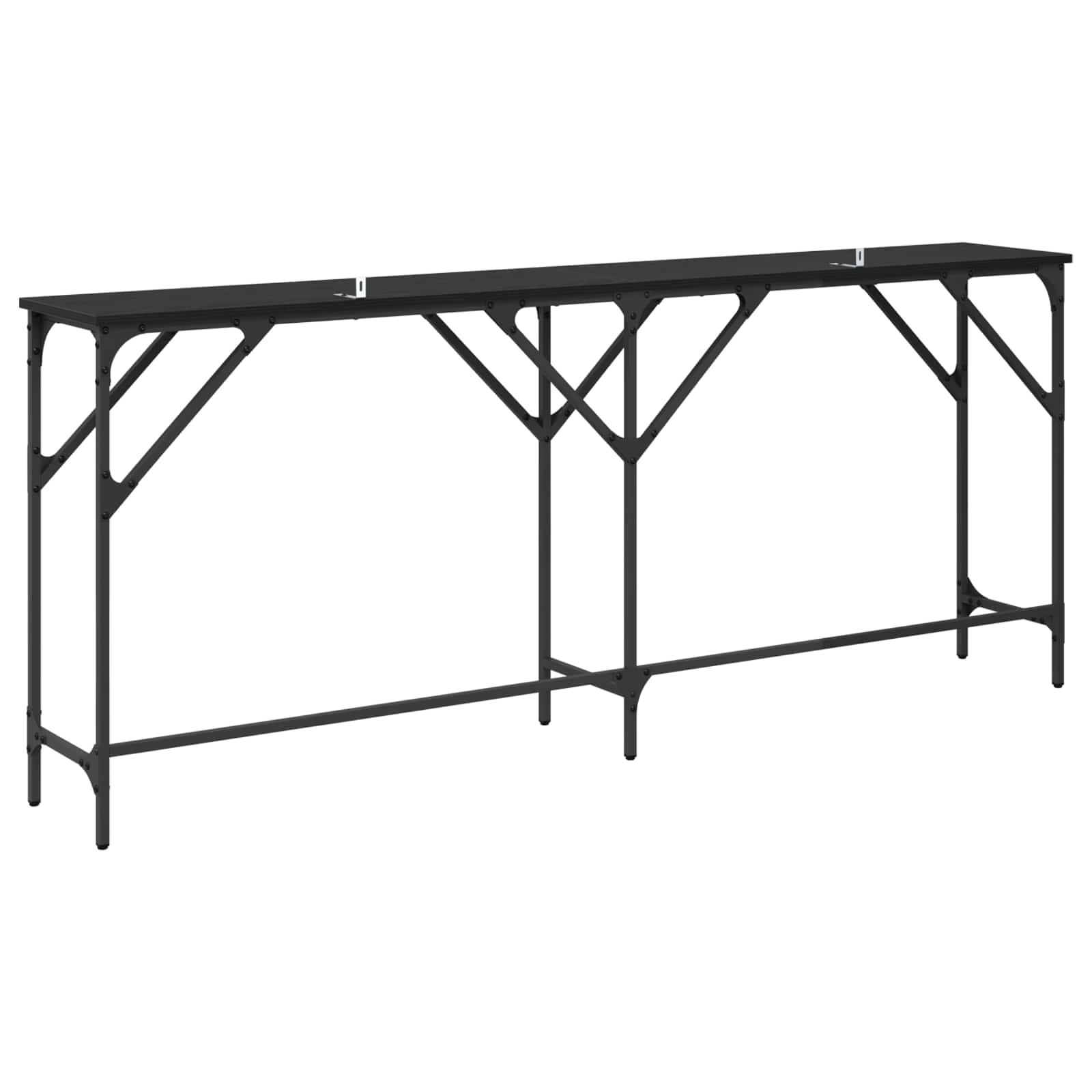 Tavolo consolle Rovere Nero 180 x 30 x 75 cm Legno multistrato | homemem39