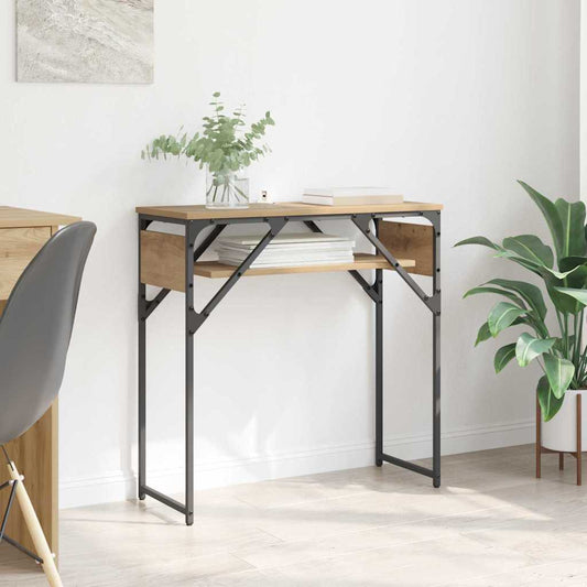 TavoloConsolle Rovere artigianale 75x30x75cm Legno multistrato