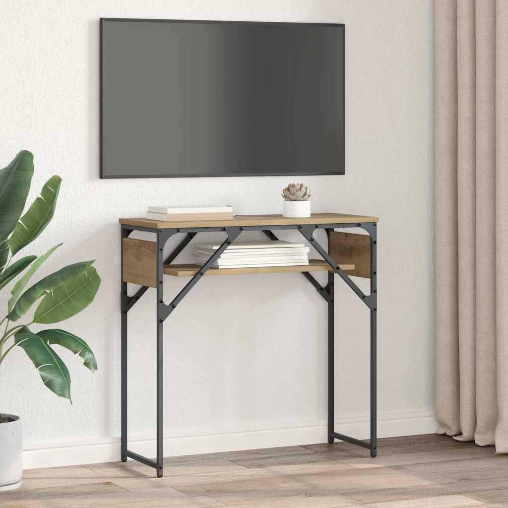 TavoloConsolle Rovere artigianale 75x30x75cm Legno multistrato