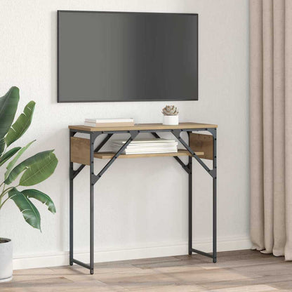 TavoloConsolle Rovere artigianale 75x30x75cm Legno multistrato