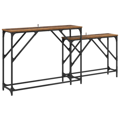 Tavolo consolle 2 pcs Legno vecchio 100 x 28 x 75 cm | homemem39