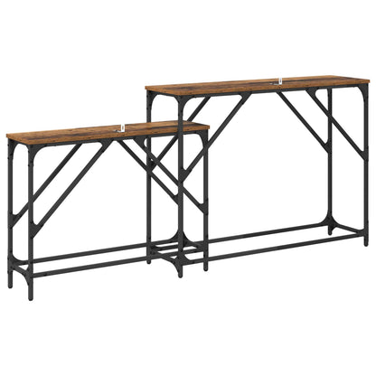 Tavolo consolle 2 pcs Legno vecchio 100 x 28 x 75 cm | homemem39