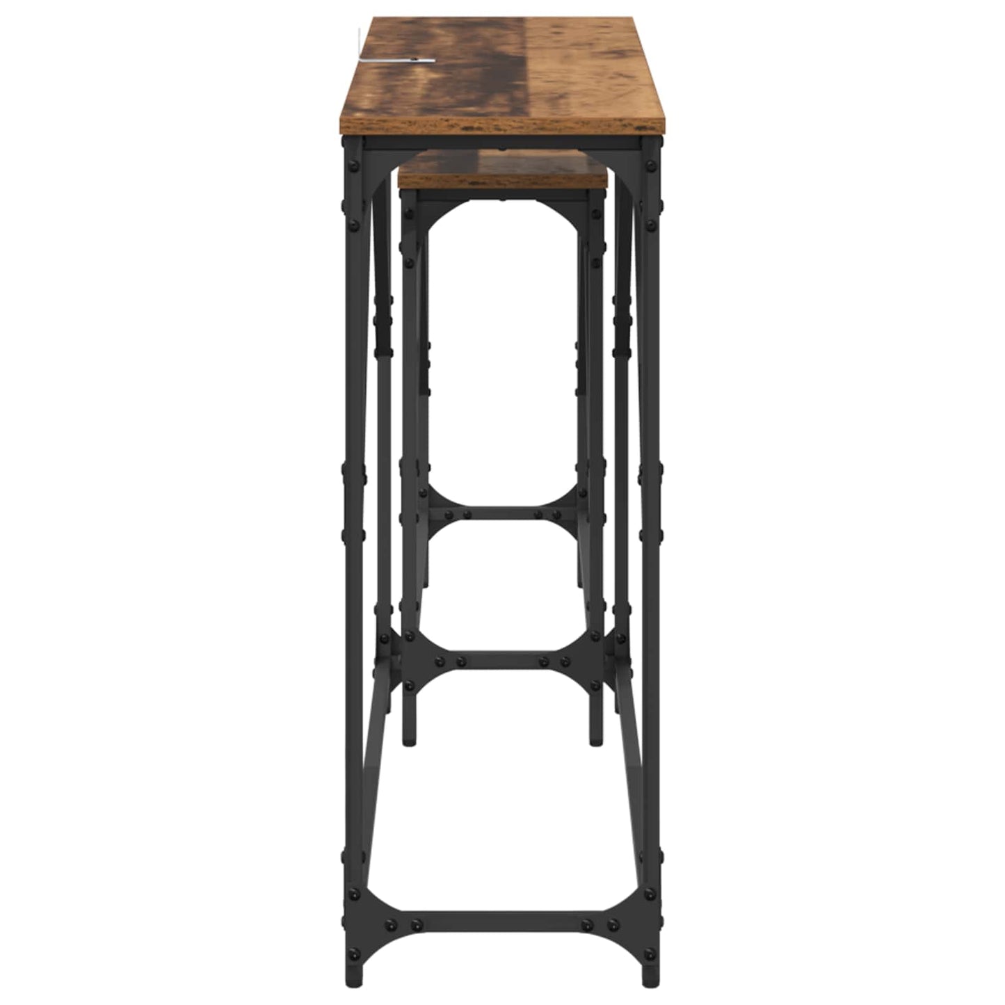 Tavolo consolle 2 pcs Legno vecchio 100 x 28 x 75 cm | homemem39