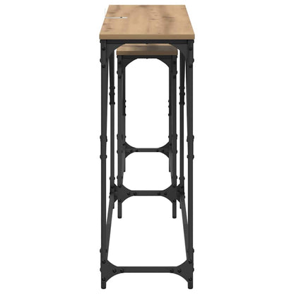 Tavolo consolle 2 pcs Rovere artigianale 100 x 28 x 75 cm