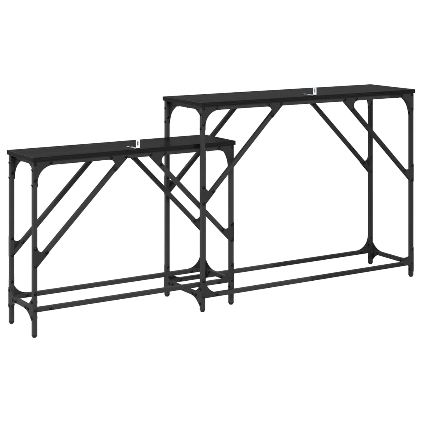 Tavolo consolle 2 pcs Rovere Nero 100 x 28 x 75 cm | homemem39