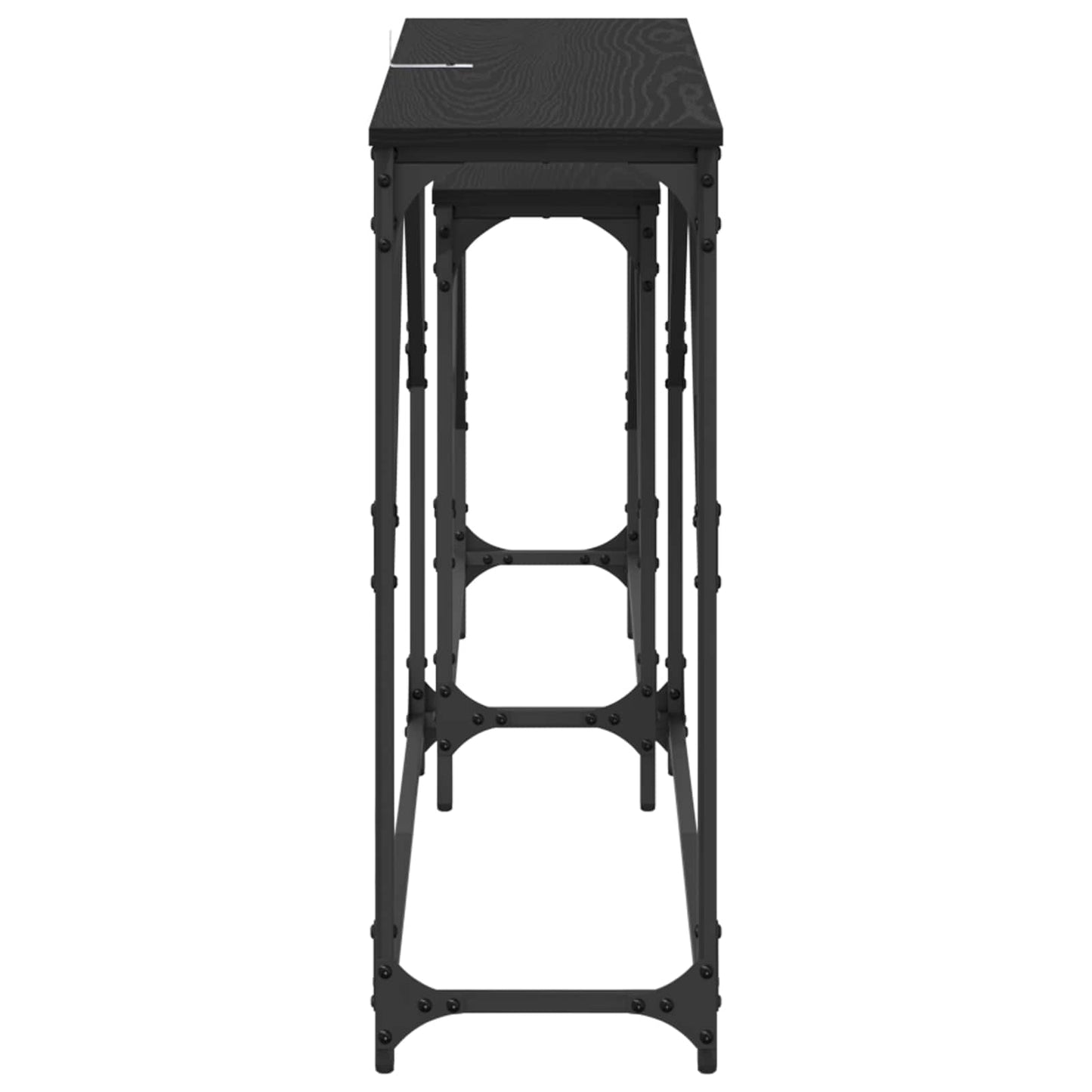 Tavolo consolle 2 pcs Rovere Nero 100 x 28 x 75 cm | homemem39