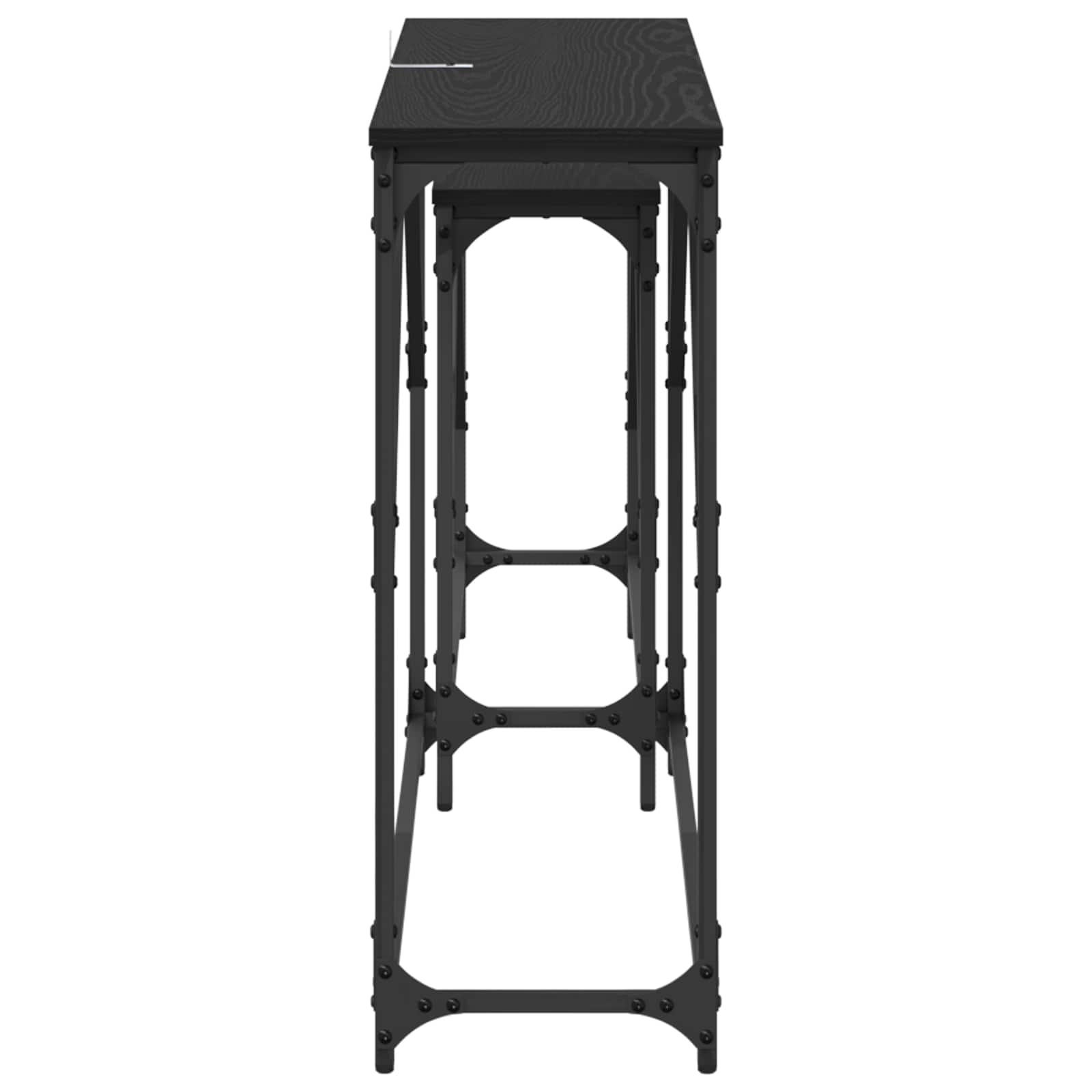Tavolo consolle 2 pcs Rovere Nero 100 x 28 x 75 cm | homemem39