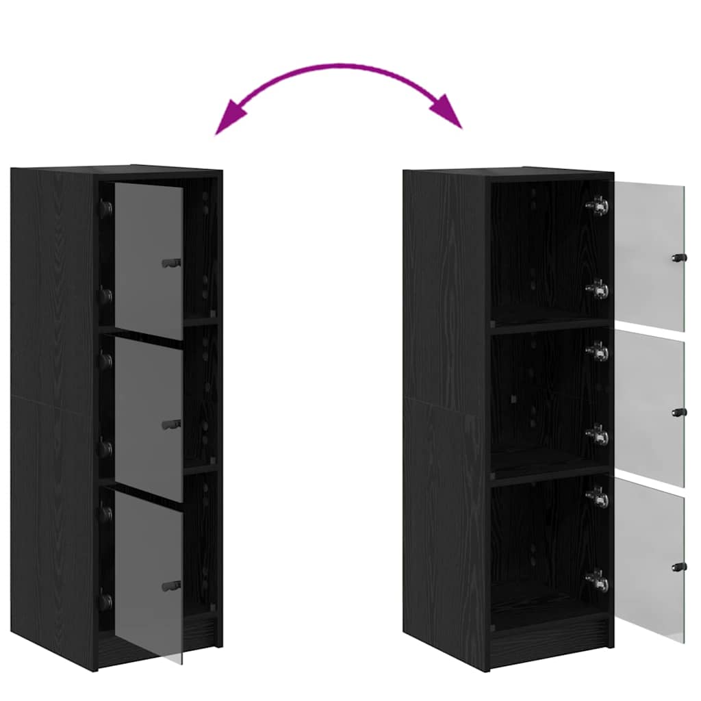 Credenza Rovere Nero 35 x 37 x 109 cm Legno multistrato