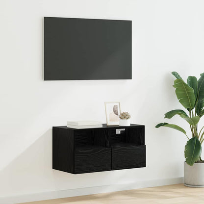 Mobile TV da parete Rovere Nero 60 x 30 x 30 cm