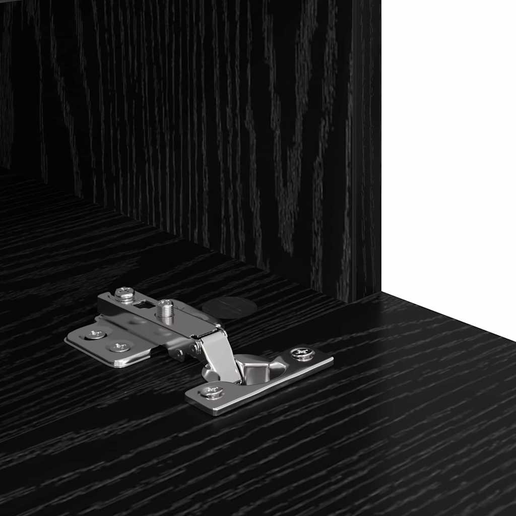 Mobiletti TV da Parete 2 pcs Rovere Nero 60 x 30 x 30 cm