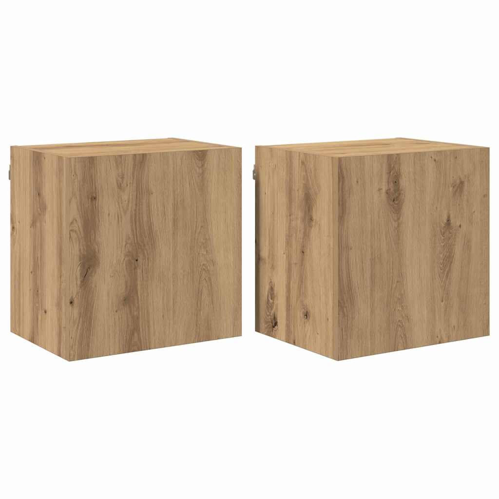 Mobiletti TV da Parete 2 pcs Rovere artigianale 40,5x30x40cm