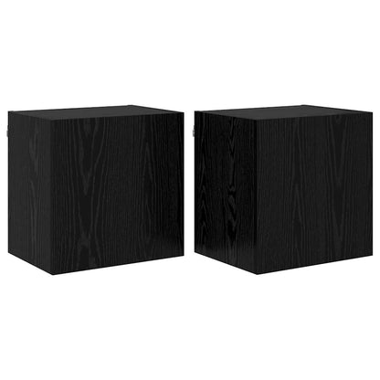 Mobiletti TV da Parete 2 pcs Rovere Nero 40,5x30x40cm